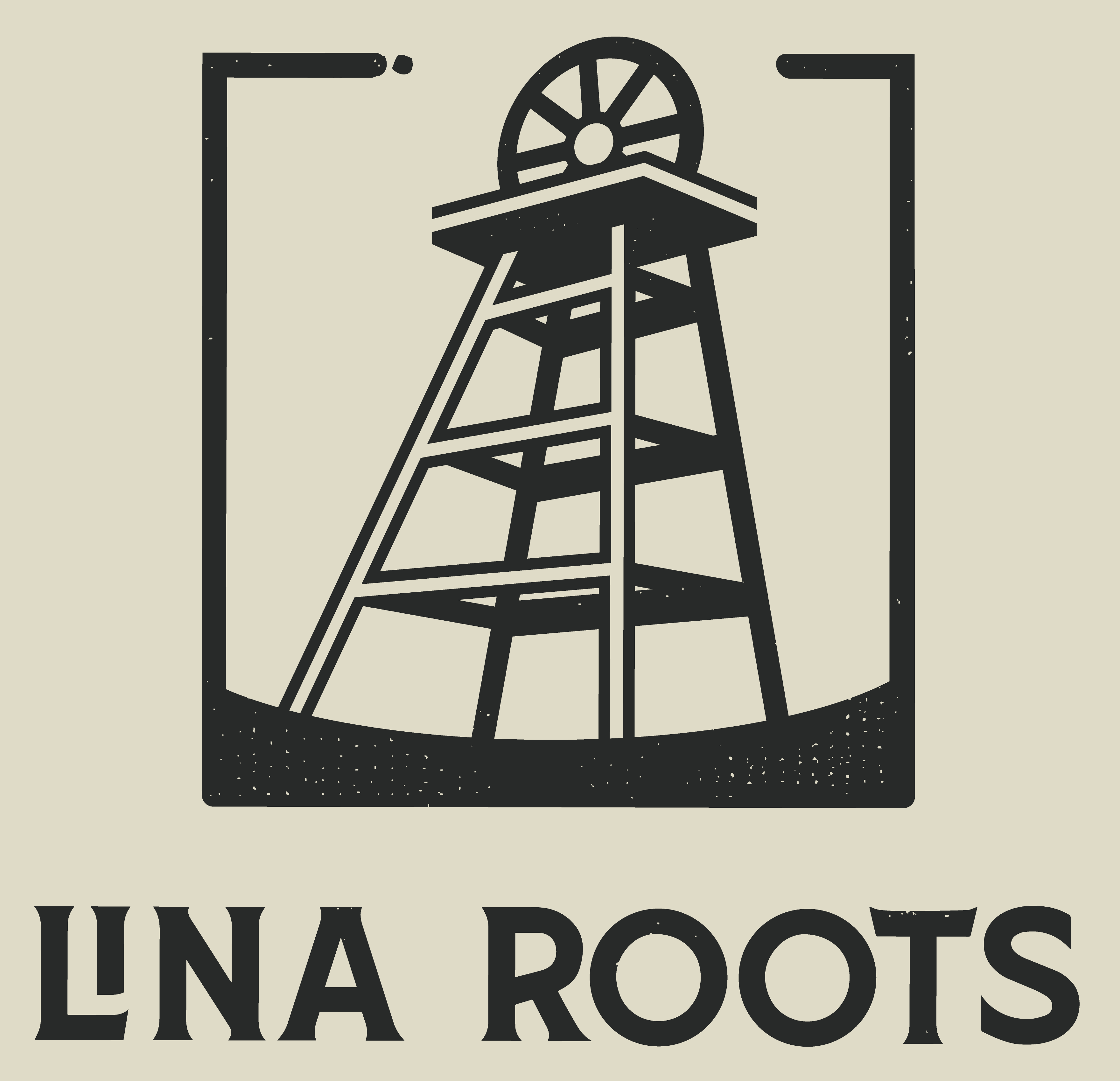 Lina Roots Logo & Writing - Charcoal Brown without Backround